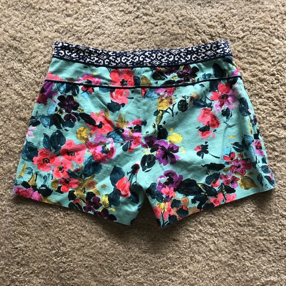 Anthropology Cartonnier Floral Teal Shorts - Picture 7 of 7